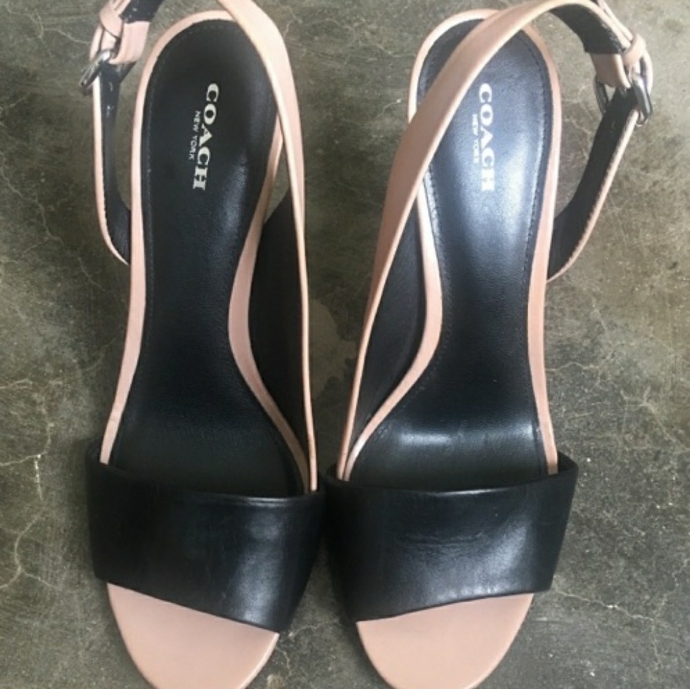 Coach two tone sling back heel